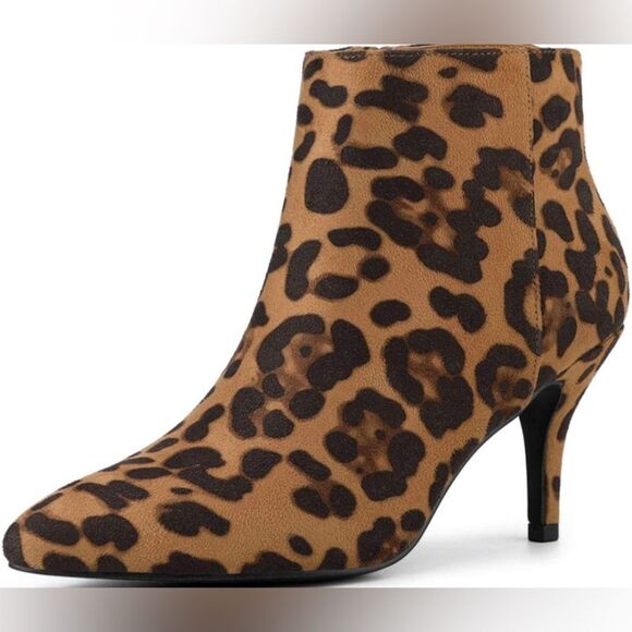 Allegra K Women's Pointed Toe Zipper Stiletto Heel Ankle Boots - Picture 1 of 13